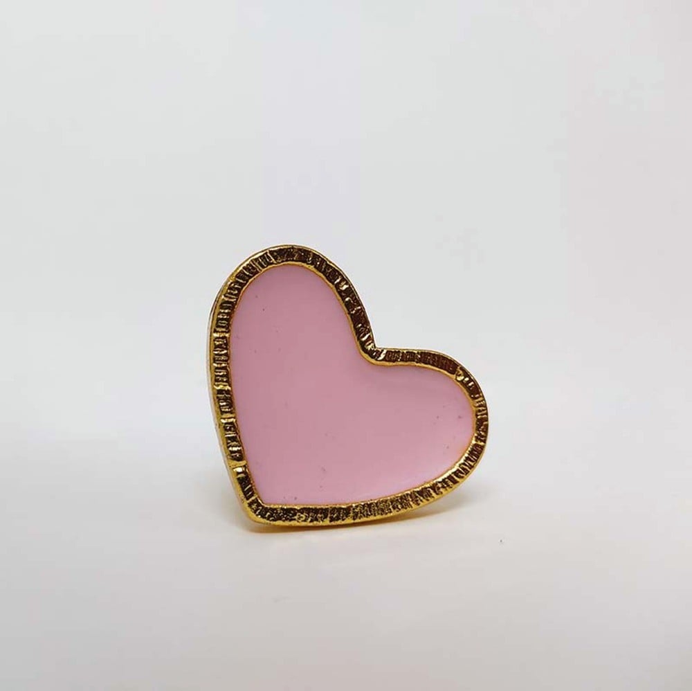 Pink Handmade Brass Heart Knob